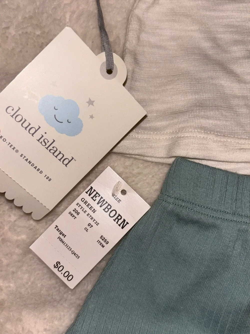 cloud island White Tee & Aqua/Yellow Shorts 2-Piece Set